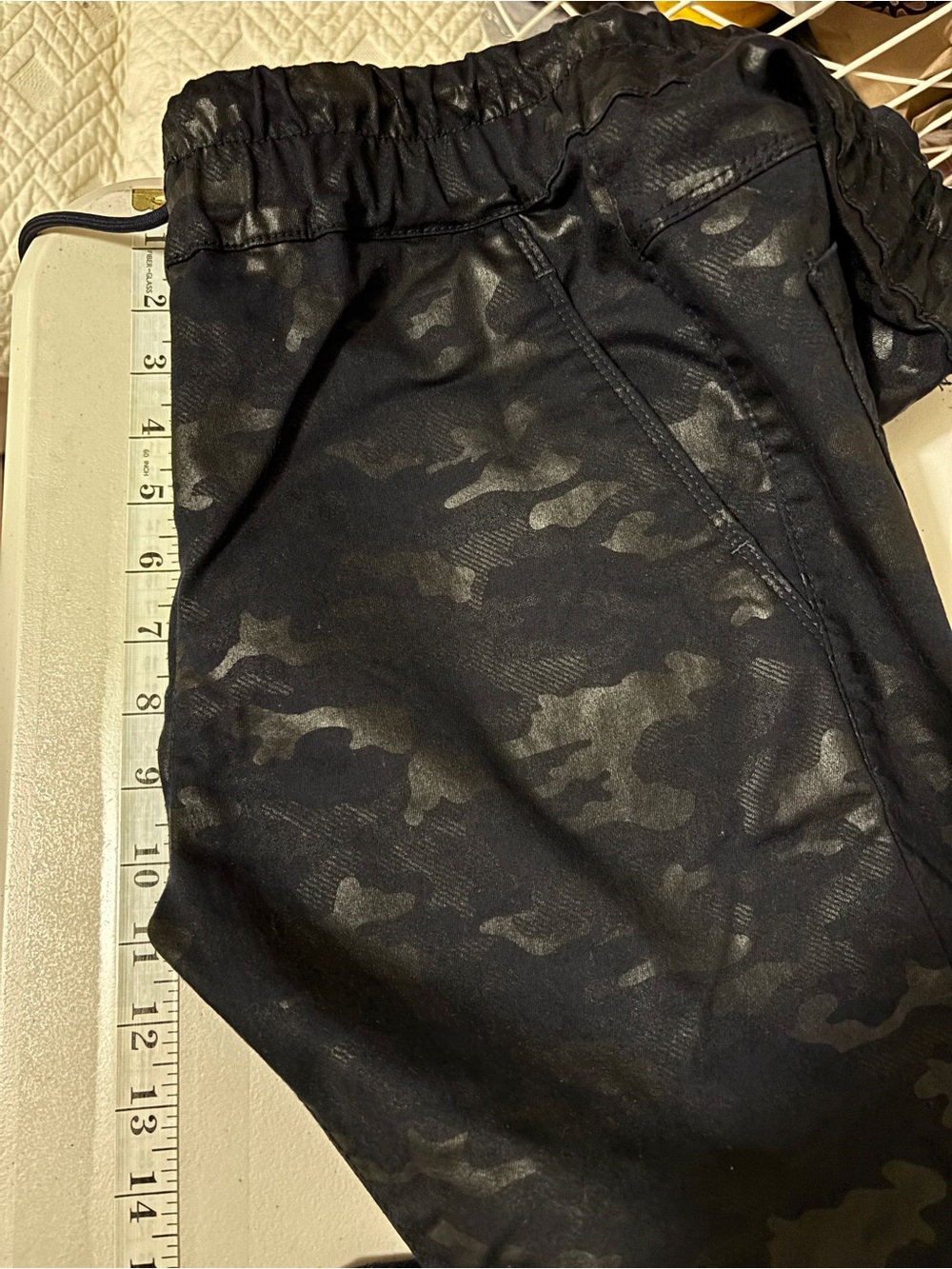Bevy Flog Womens Navy Blue Camo Pants Size 29 Athleisure Gorpcore Pull On Slim - Picture 7 of 11
